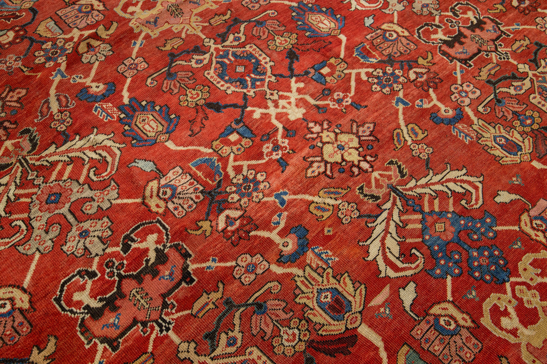 Antique Sultanabad Wool Rug 11 X 15