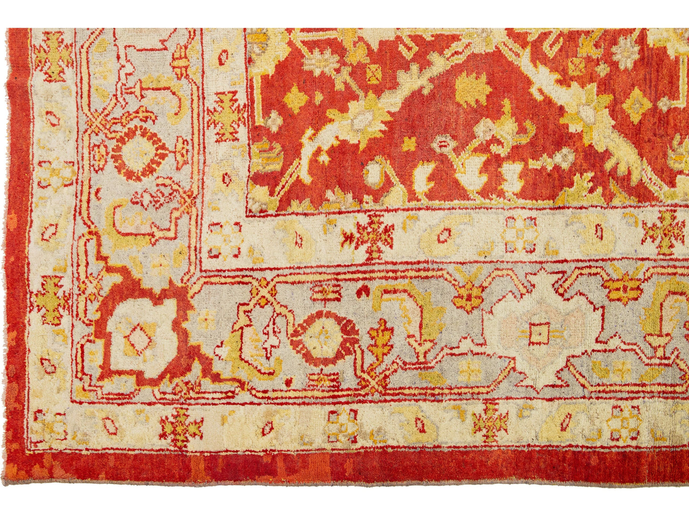 Antique Turkish Oushak Wool Rug 12 X 18