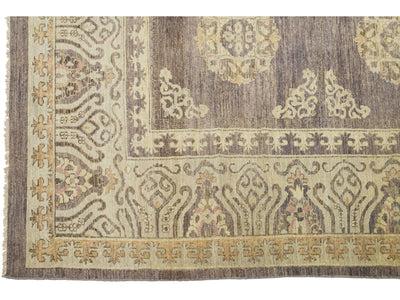 Modern Khotan Wool Rug 12 X 18