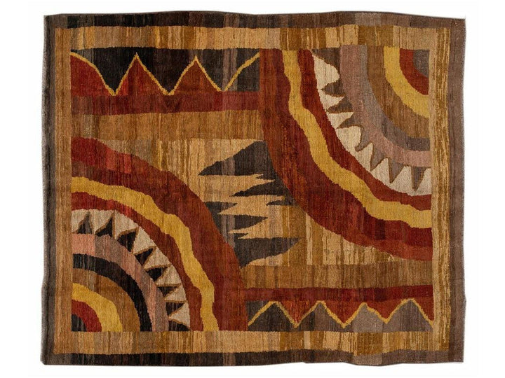 Vintage Art Deco Style Wool Rug 6 X 7