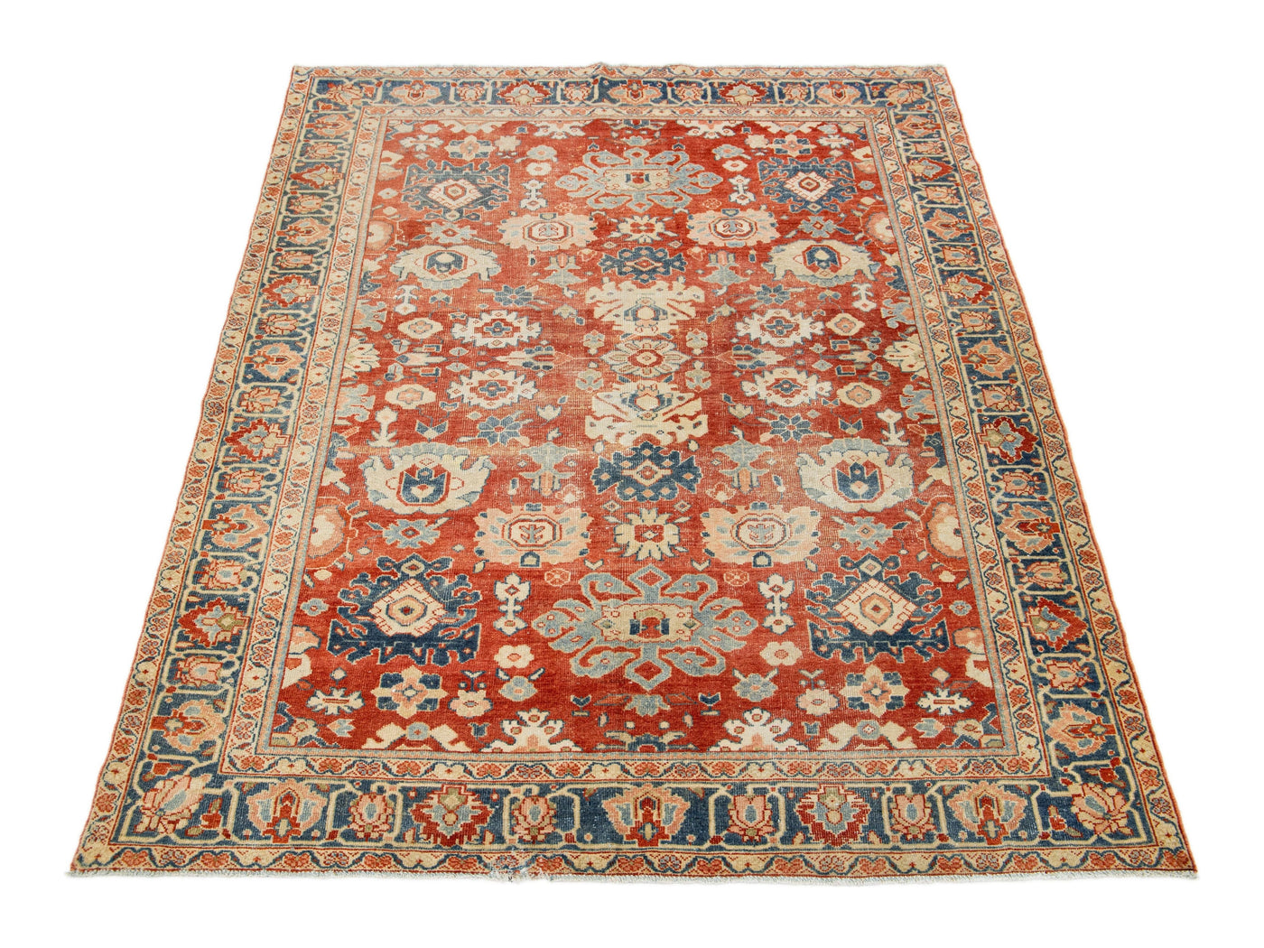 Antique Mahal Wool Rug 6 X 8