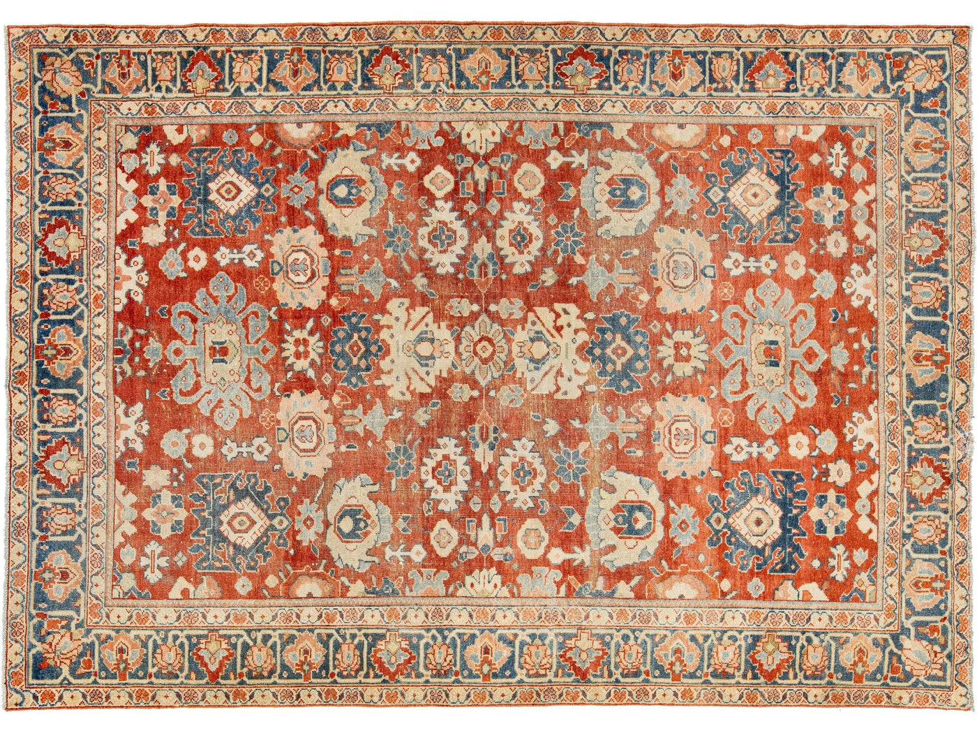 Antique Mahal Wool Rug 6 X 8