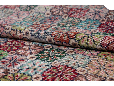 Vintage Turkish Deco Wool Rug 7 X 10