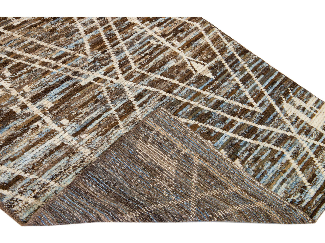 Modern Moroccan Wool Runner 4 X 19