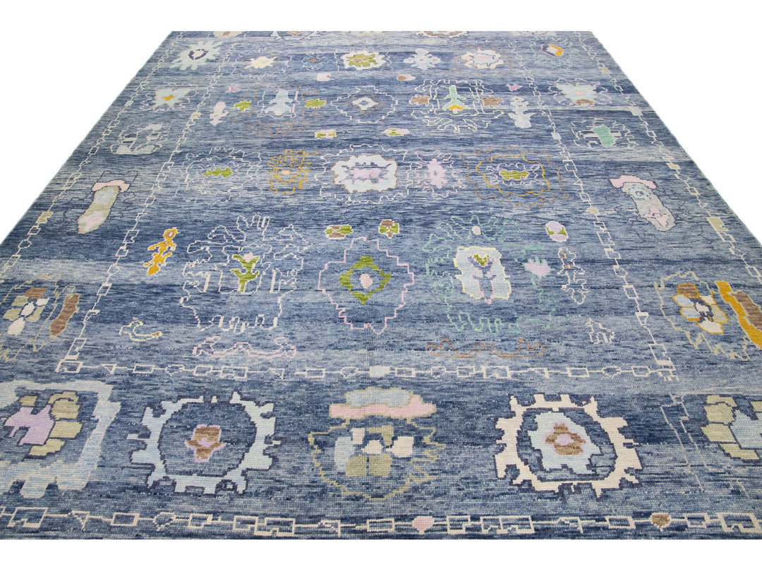 Modern Oushak Wool Rug 10 X 13