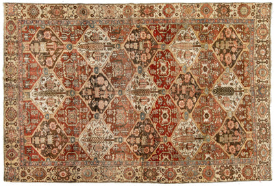 Antique Bakhtiari Wool Rug 6 X 10