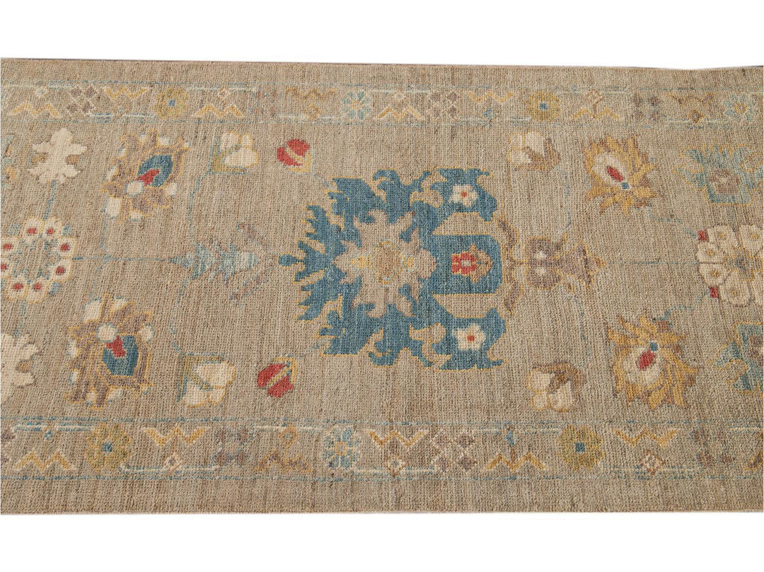 21st Century Modern Sultanabad Wool Runner Rug 3 X 17