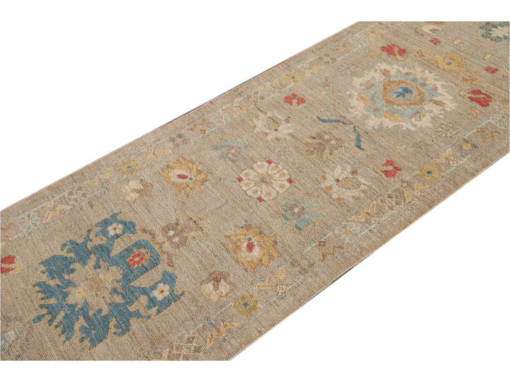 21st Century Modern Sultanabad Wool Runner Rug 3 X 17