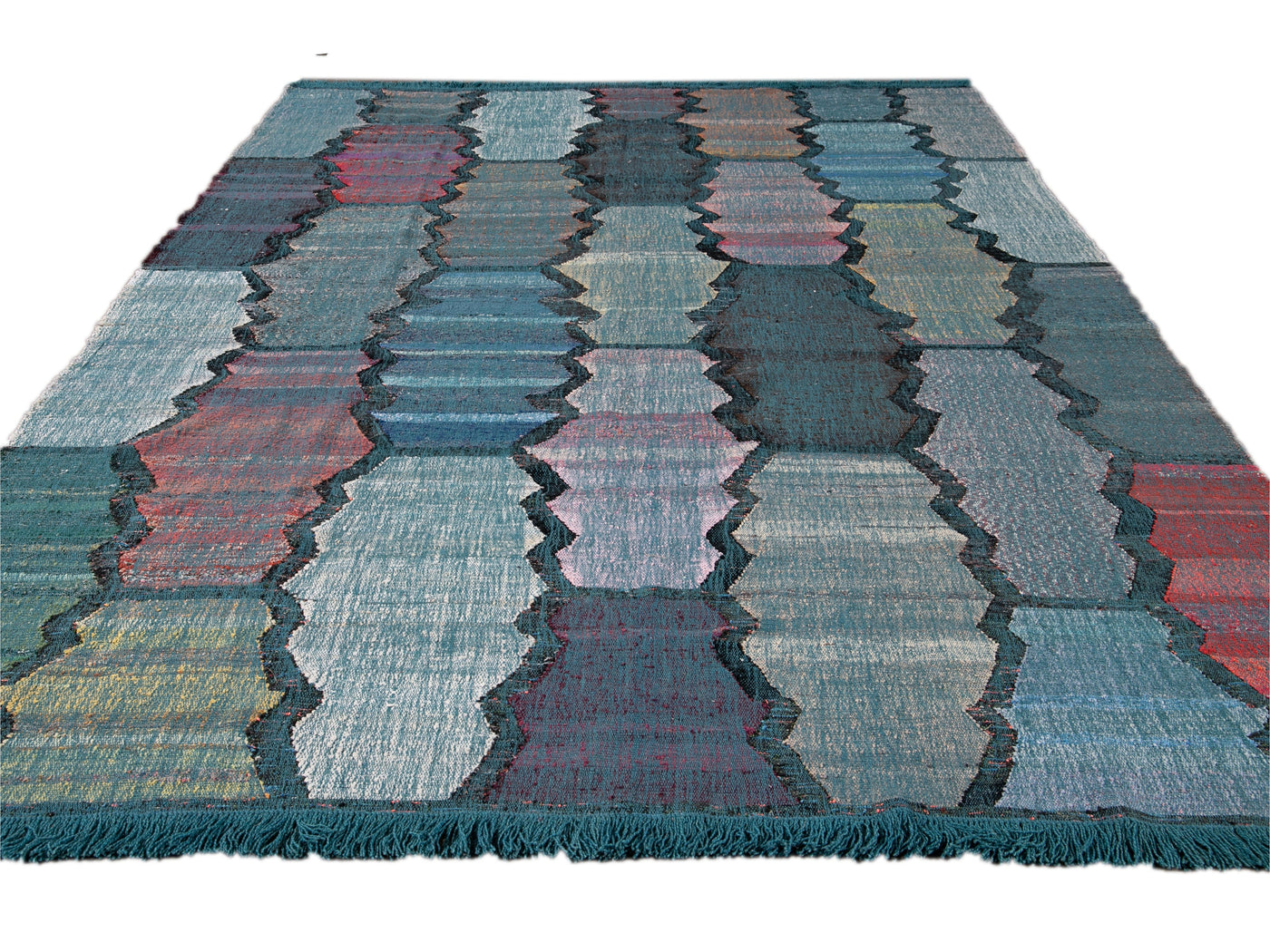 Modern Kilim Wool Rug 9  X 13