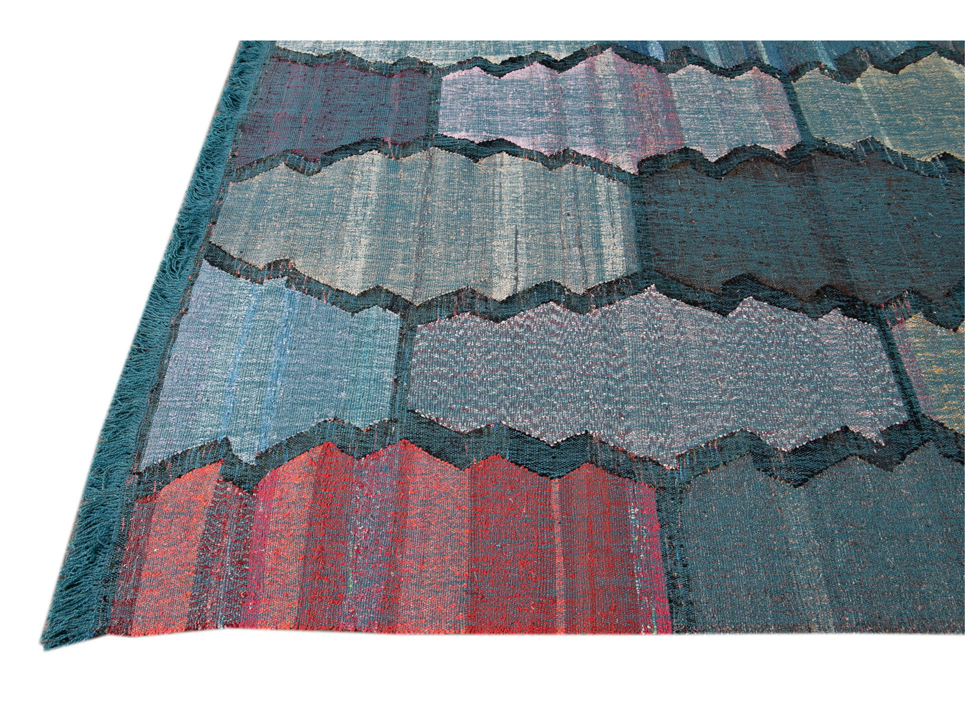 Modern Kilim Wool Rug 9  X 13