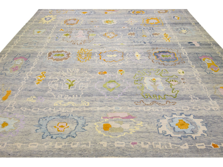 Modern Oushak Wool Rug 12 X 15