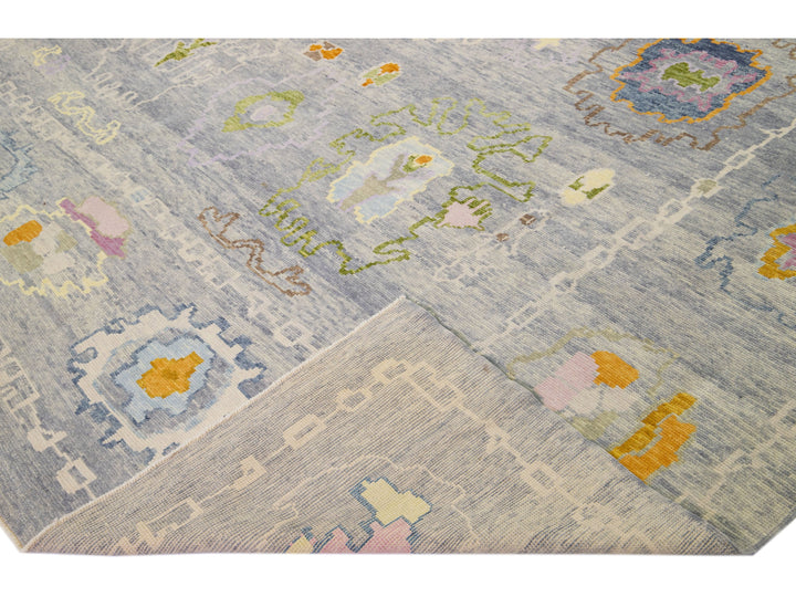 Modern Oushak Wool Rug 12 X 15