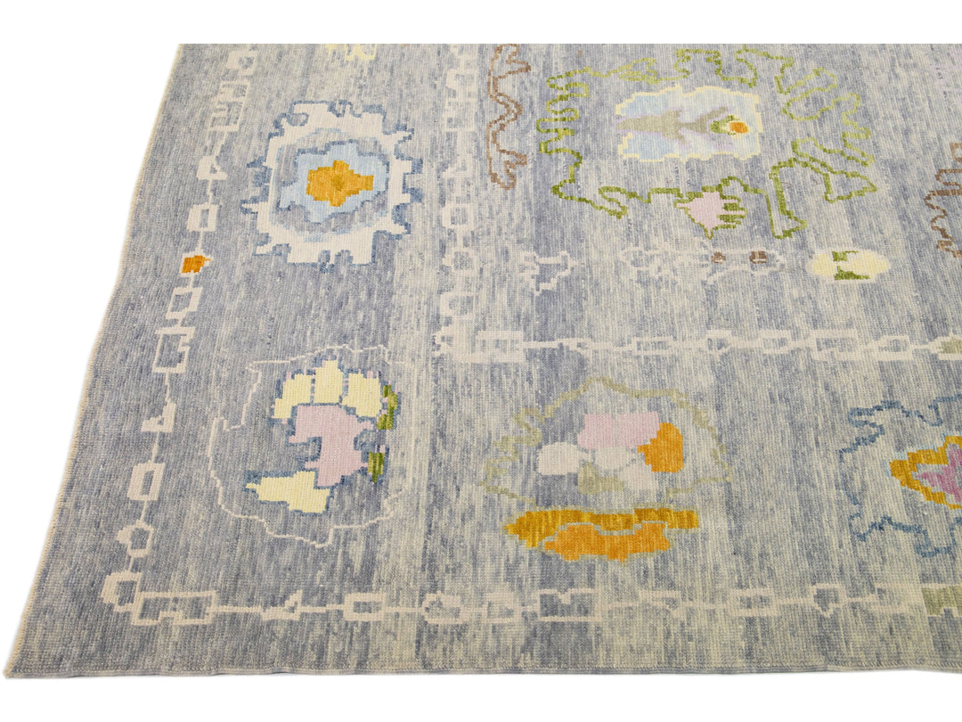 Modern Oushak Wool Rug 12 X 15