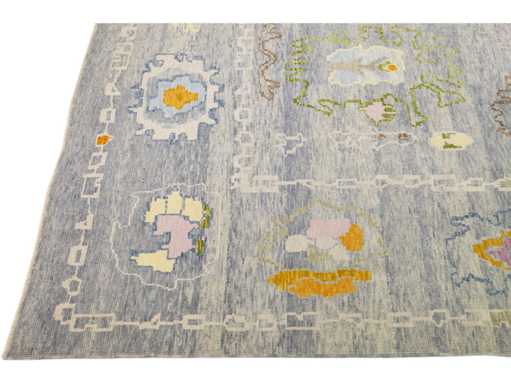 Modern Oushak Wool Rug 12 X 15