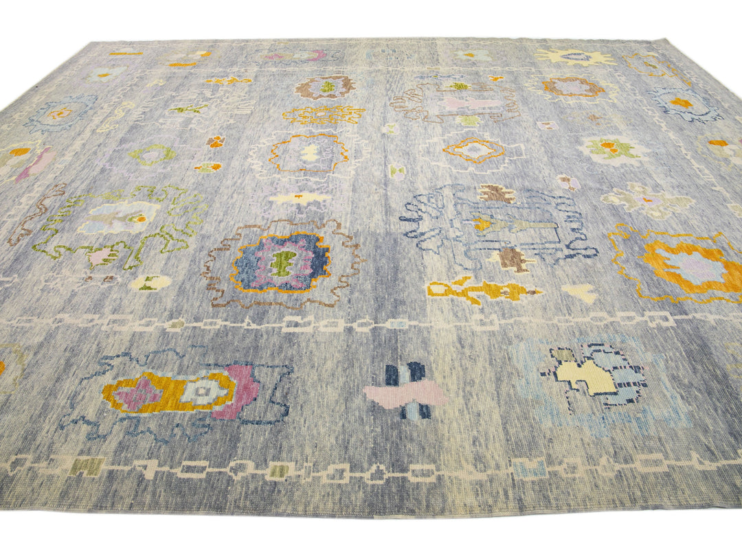 Modern Oushak Wool Rug 12 X 15