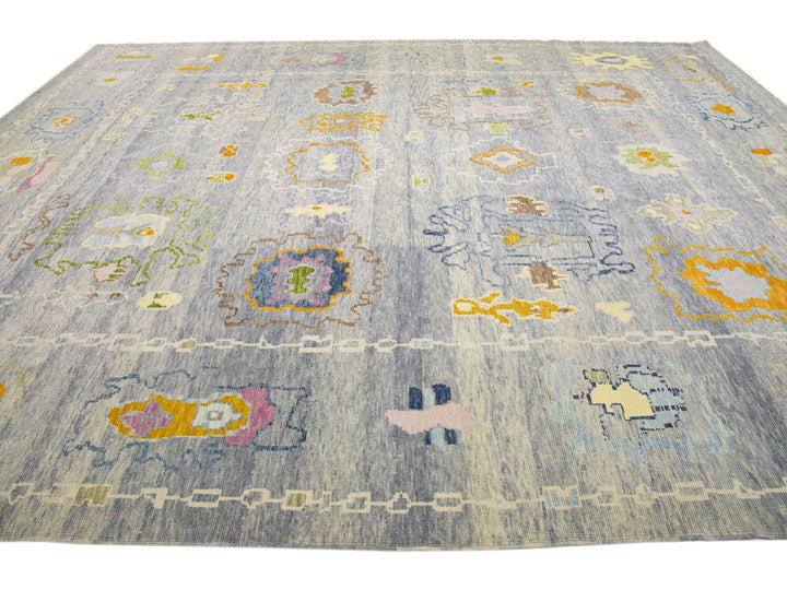 Modern Oushak Wool Rug 12 X 15