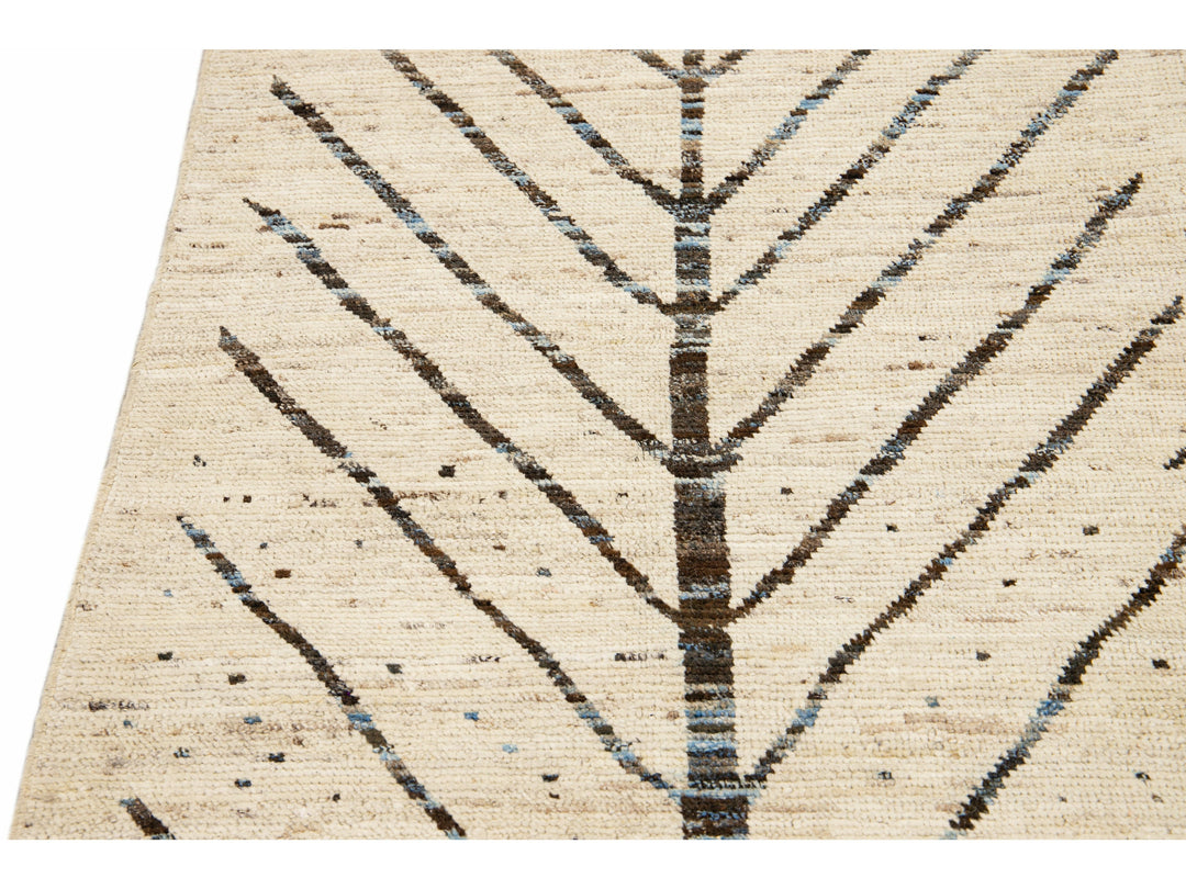 Modern Moroccan Wool Boho Runner 3 X 9
