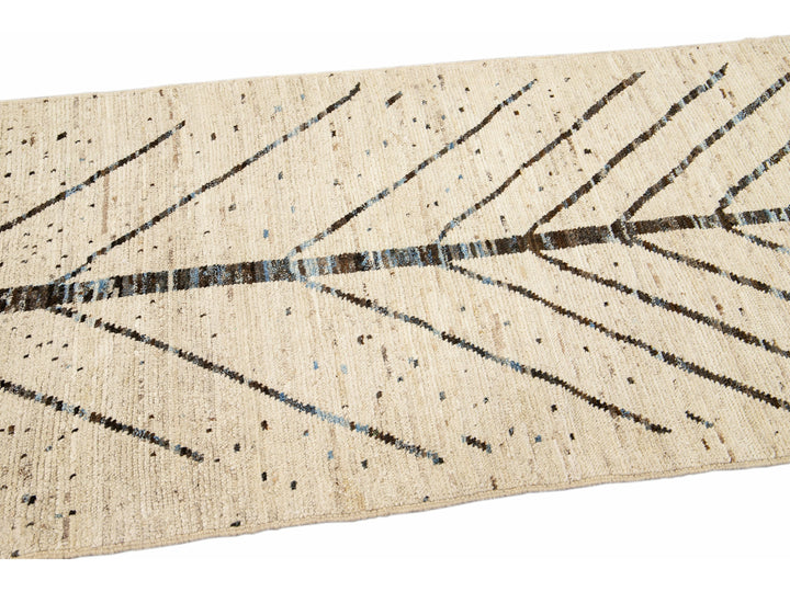 Modern Moroccan Wool Boho Runner 3 X 9
