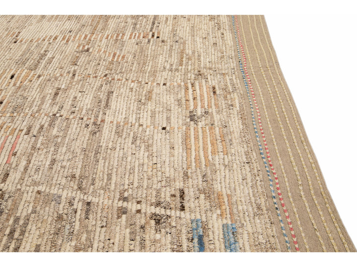 Modern Moroccan Boho Wool Rug 14 X 14