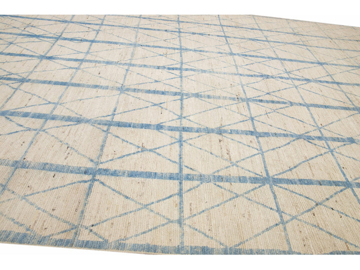 Modern Moroccan Wool Rug 12 X 18