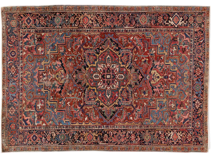 Antique Heriz Wool Rug 7 x 10