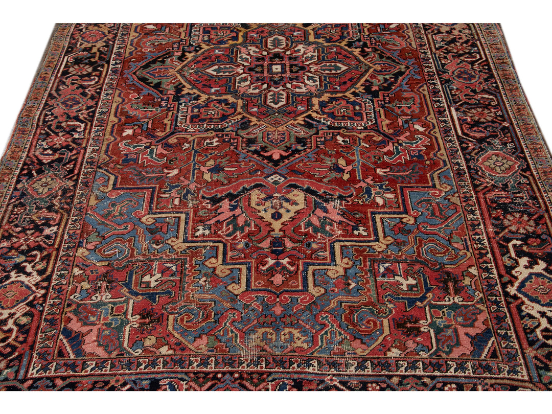 Antique Heriz Wool Rug 7 x 10