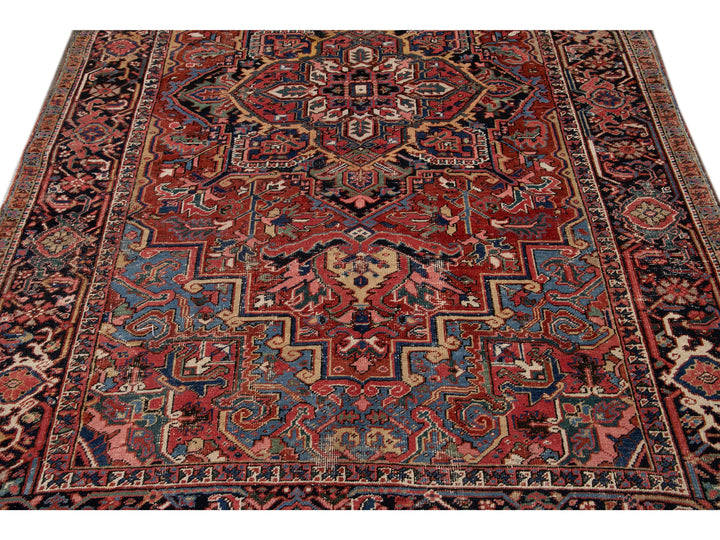 Antique Heriz Wool Rug 7 x 10