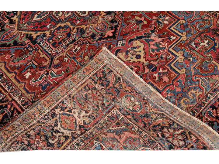 Antique Heriz Wool Rug 7 x 10