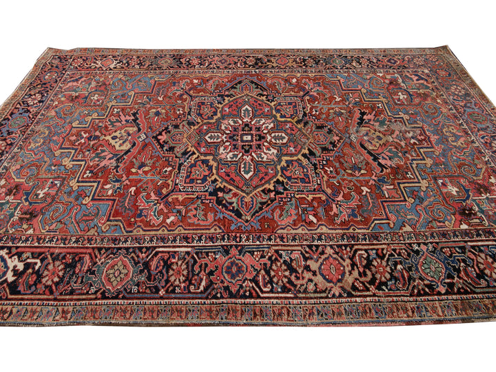 Antique Heriz Wool Rug 7 x 10
