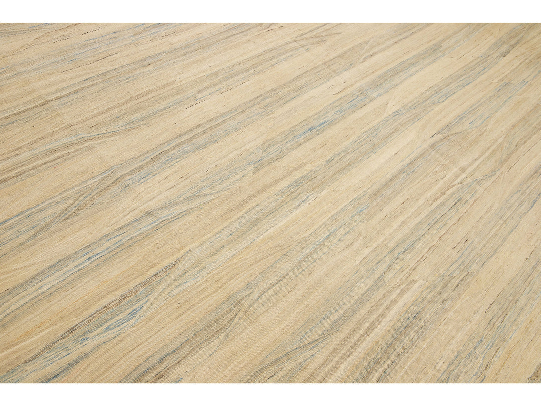 Modern Kilim Wool Rug 14 X 19