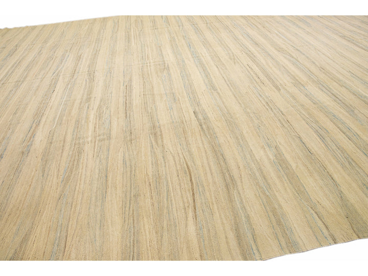 Modern Kilim Wool Rug 14 X 19