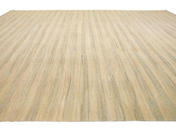 Modern Kilim Wool Rug 14 X 19