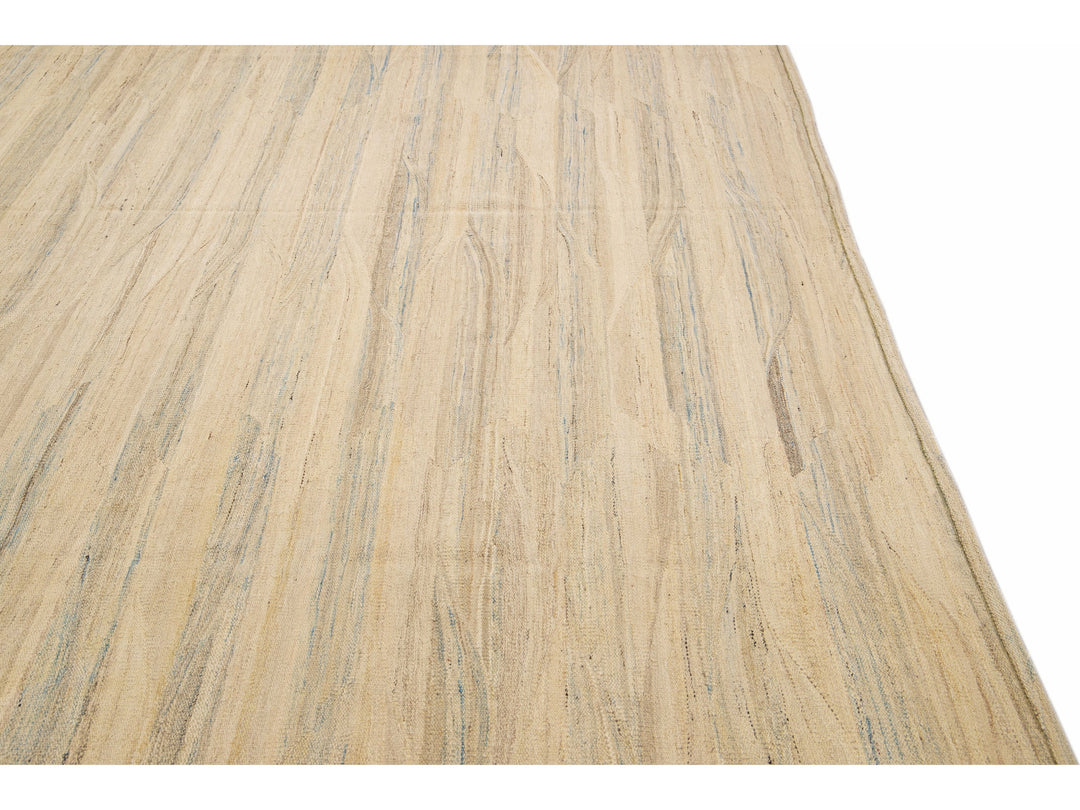 Modern Kilim Wool Rug 14 X 19