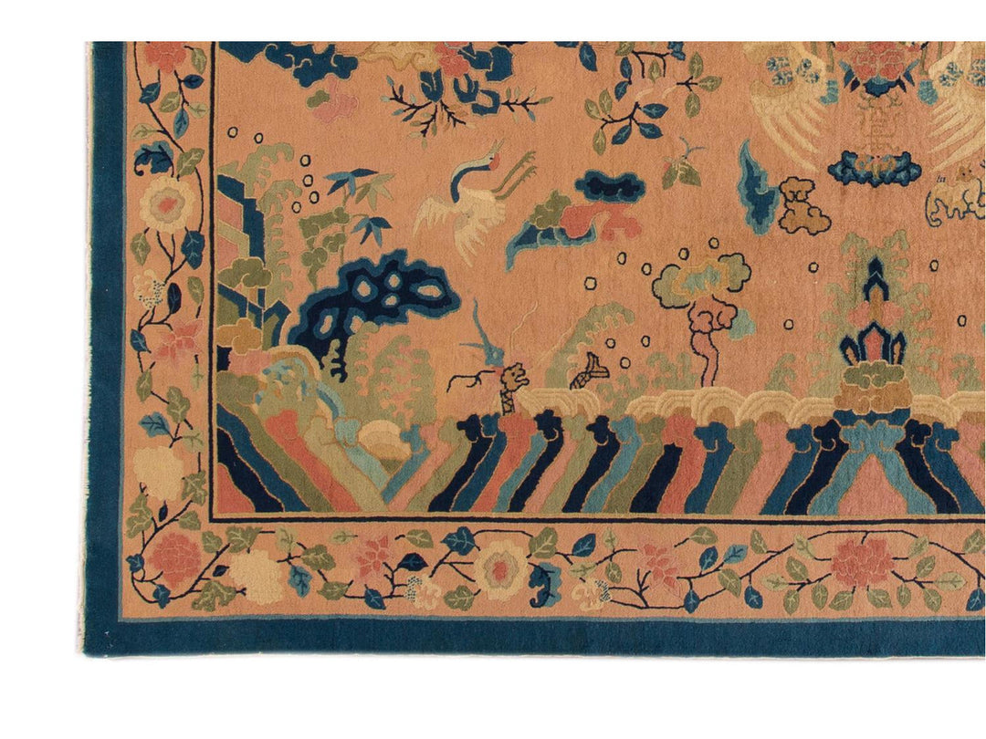 Antique Peking Chinese Wool Rug 9 X 12