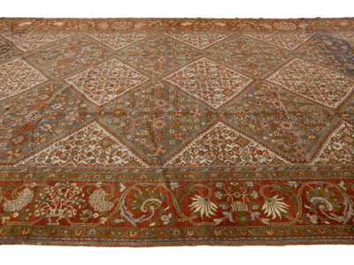 Antique Mahal Wool Rug 10 X 20