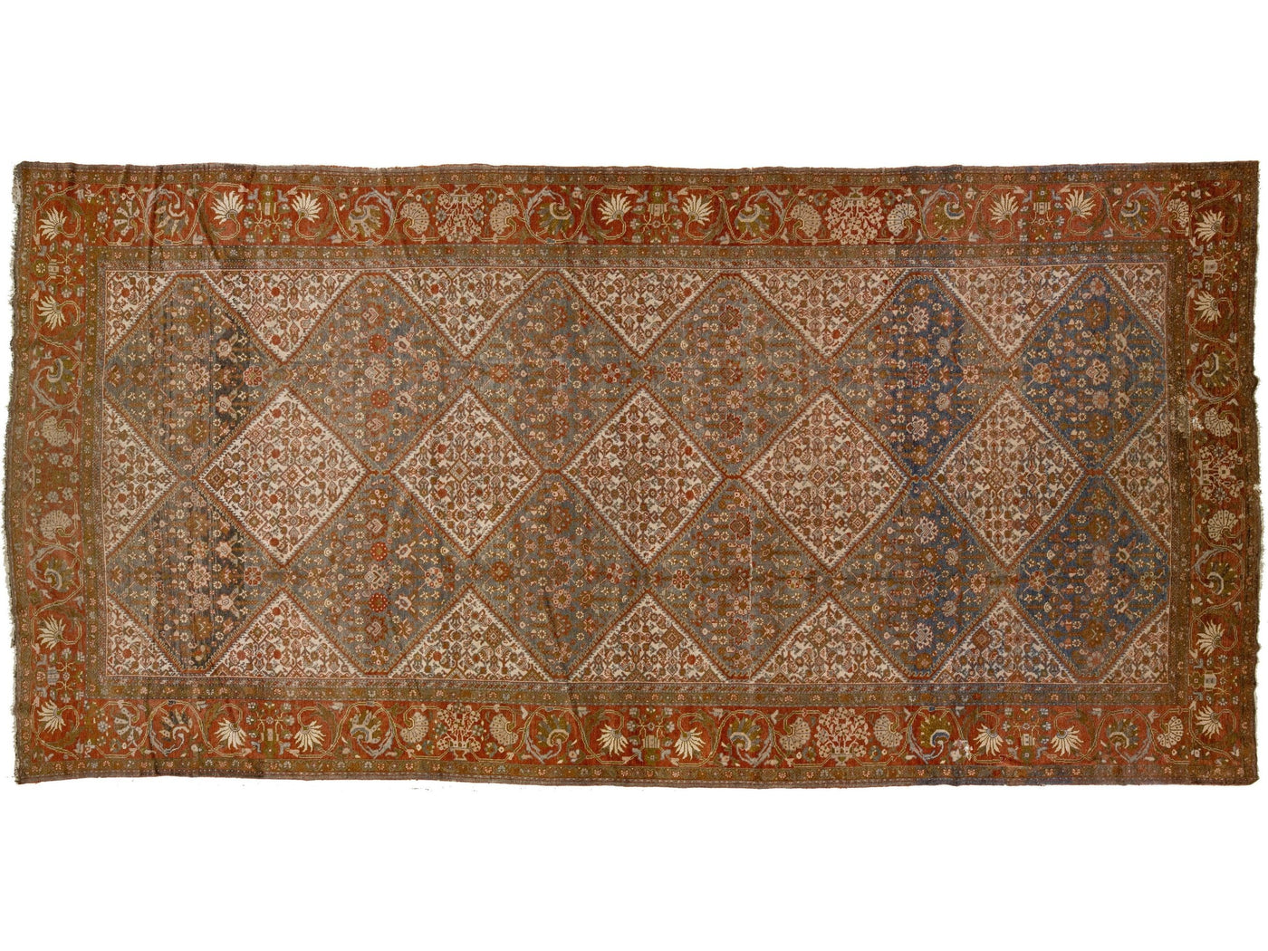 Antique Mahal Wool Rug 10 X 20