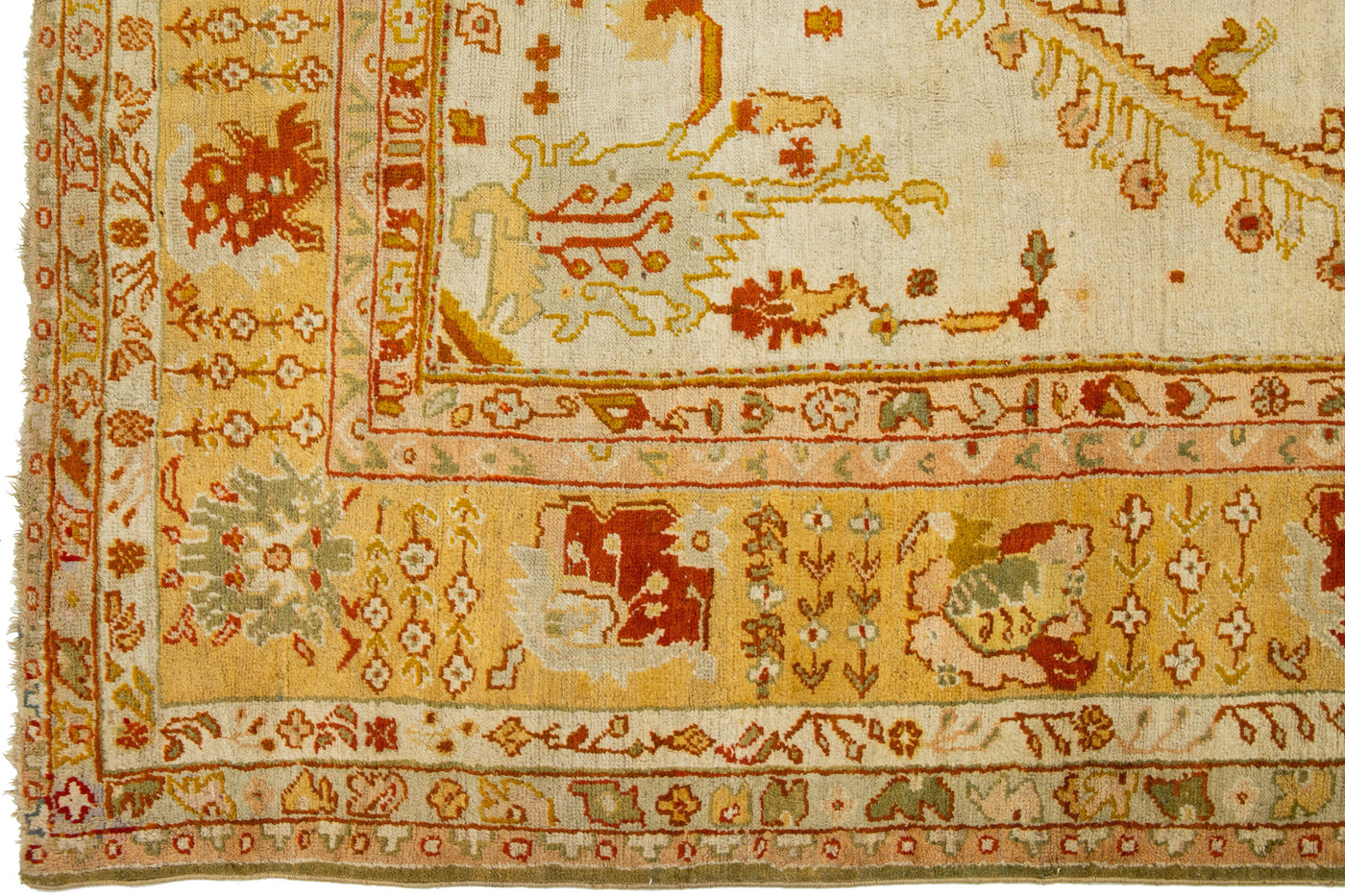 Antique Turkish Oushak Wool Rug 10 X 18