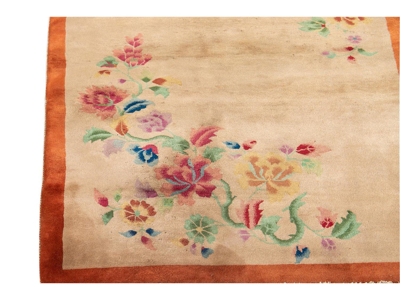 Antique Chinese Art Deco Wool Rug 4 X 7