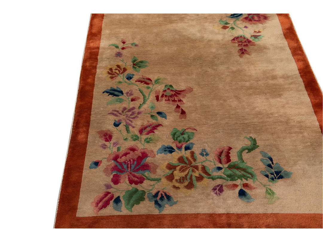 Antique Chinese Art Deco Wool Rug 4 X 7
