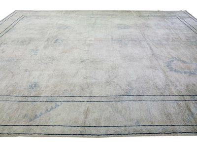 Modern Oushak Wool Rug 12 X 17