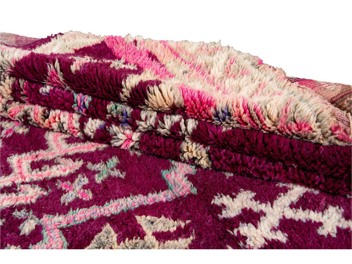 Vintage Purple Tribal Morrocan Wool Rug, 6 x 11