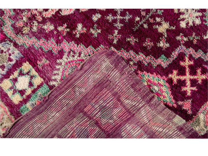 Vintage Purple Tribal Morrocan Wool Rug, 6 x 11