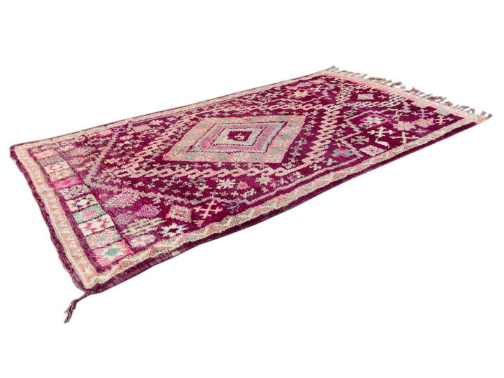 Vintage Purple Tribal Morrocan Wool Rug, 6 x 11
