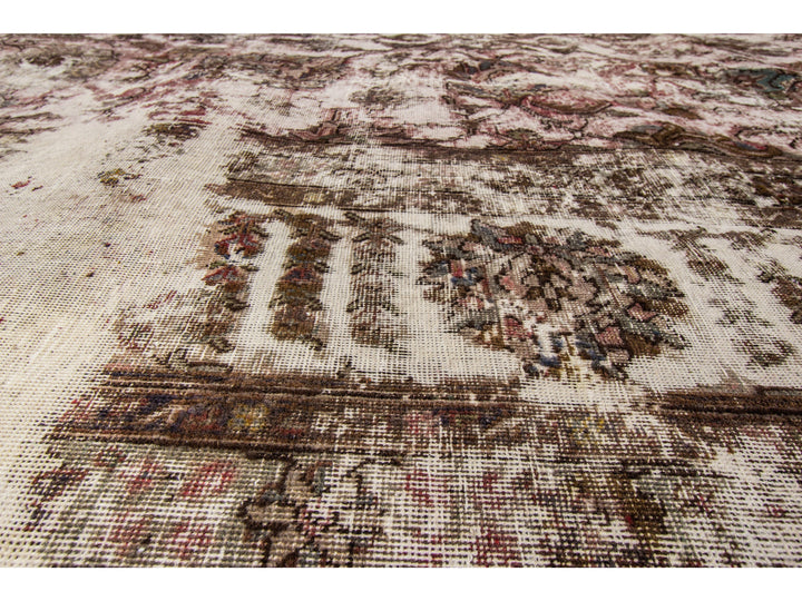 Vintage Distressed Wool Rug 11 X 16