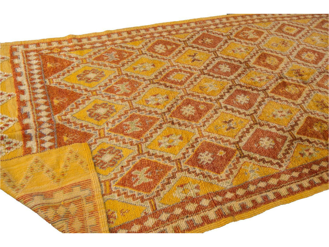 Vintage Moroccan Tribal Wool Rug 4 X 11