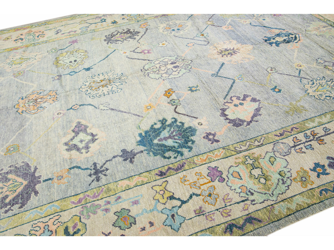 Modern Oushak Wool Rug 10 X 15
