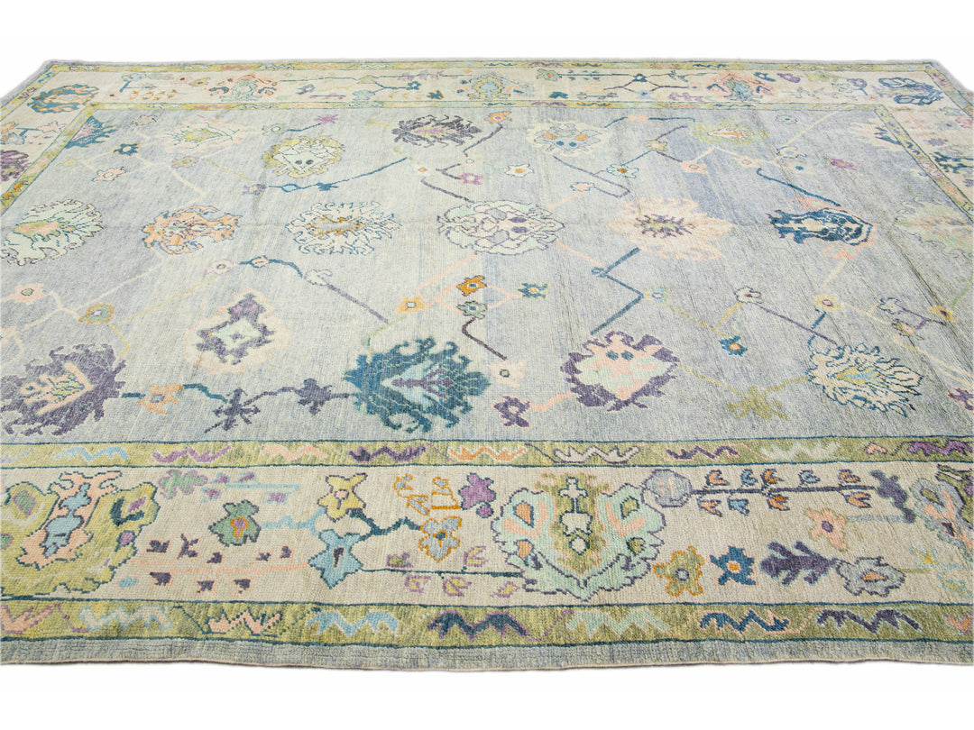 Modern Oushak Wool Rug 10 X 15