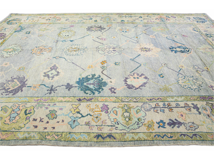 Modern Oushak Wool Rug 10 X 15