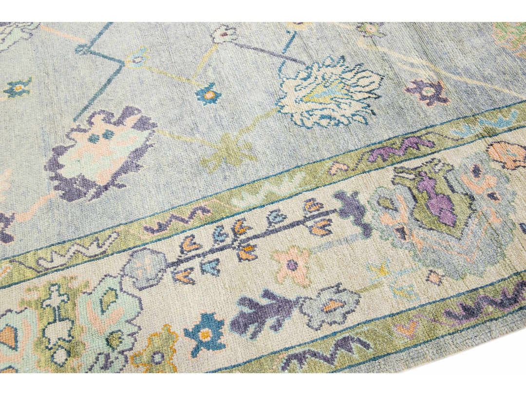 Modern Oushak Wool Rug 10 X 15