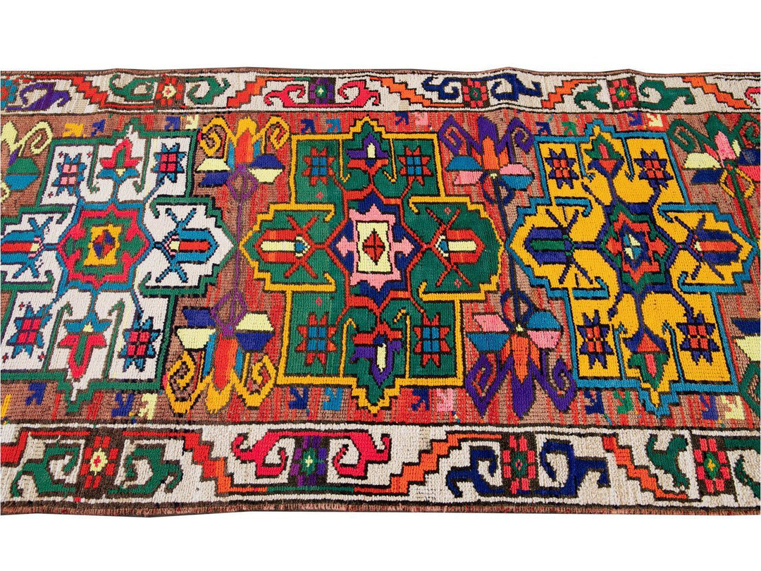 Mid-20th Century Vintage Turkish Wool Runner Rug 3 X 11